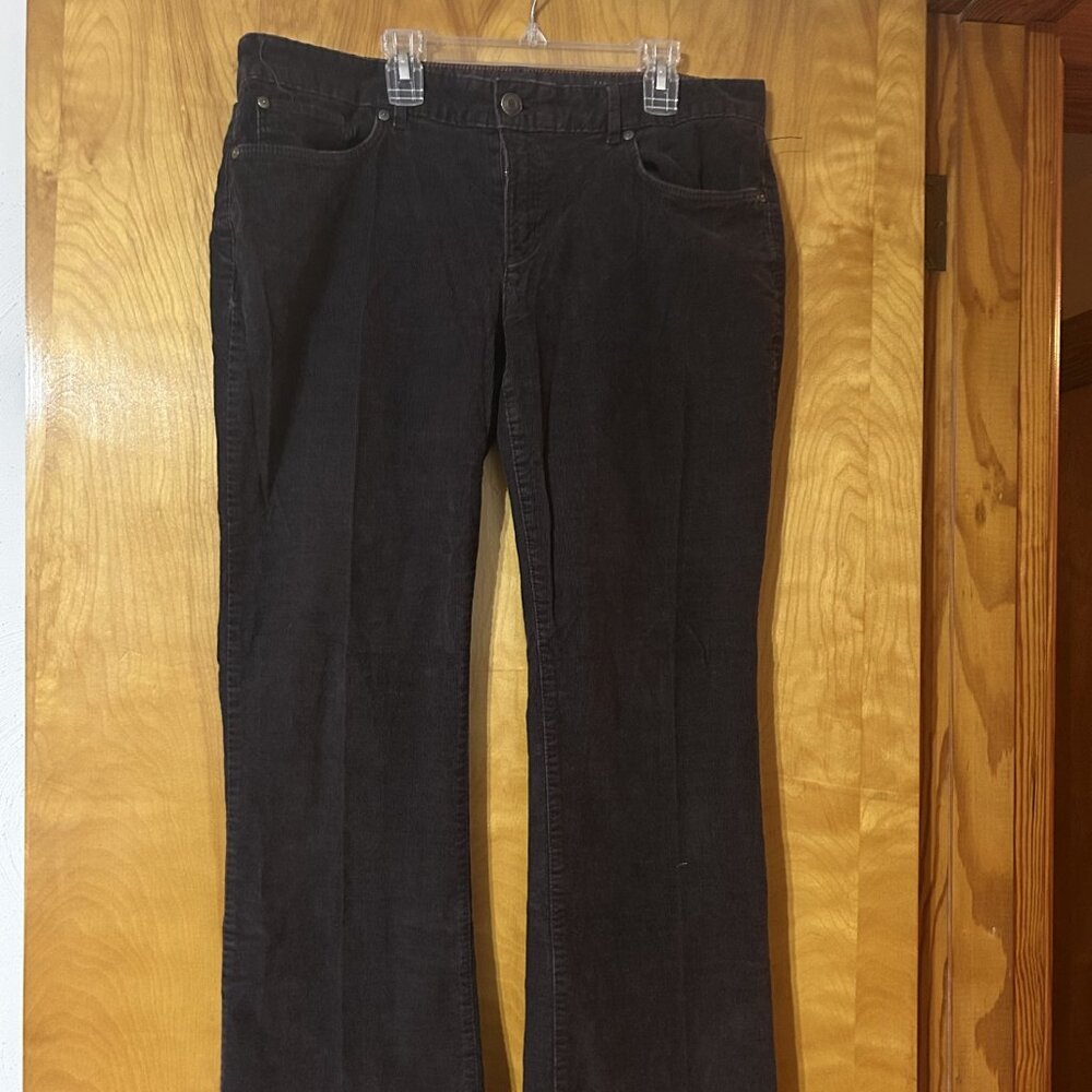 Eddie Bauer Curvy Bootcut Brown Corduroy Pants Size 12 petite